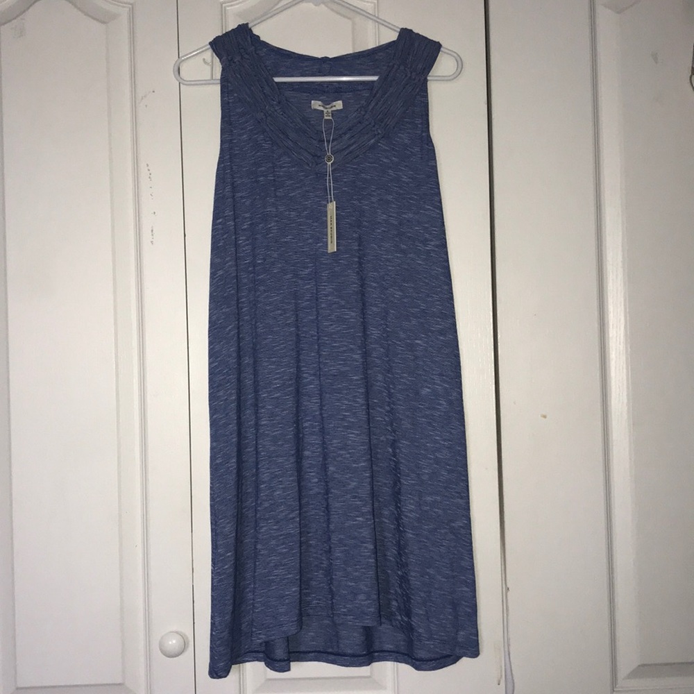 NWT Heather Blue V-neckline, rope detail dress